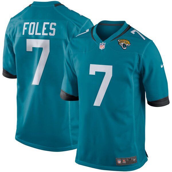 Men Jacksonville Jaguars #7 Nick Foles Nike Green Game NFL Jersey